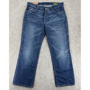 Vintage GAP 1969 Straight Fit Jeans Mens 36x30 Blue Button Fly Relaxed 2007 NWOT